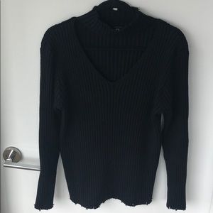 Japanese fabric choker style sweater
